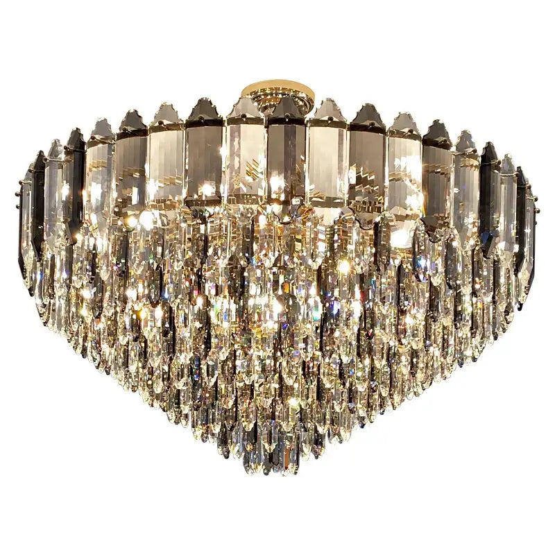 Post modern silver & brass decorbites crystal chandelier living room