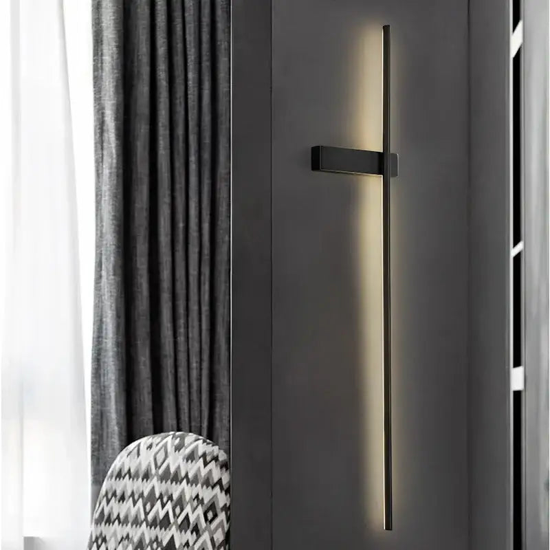Postmodern black copper wall lamp for minimalist bedroom lighting