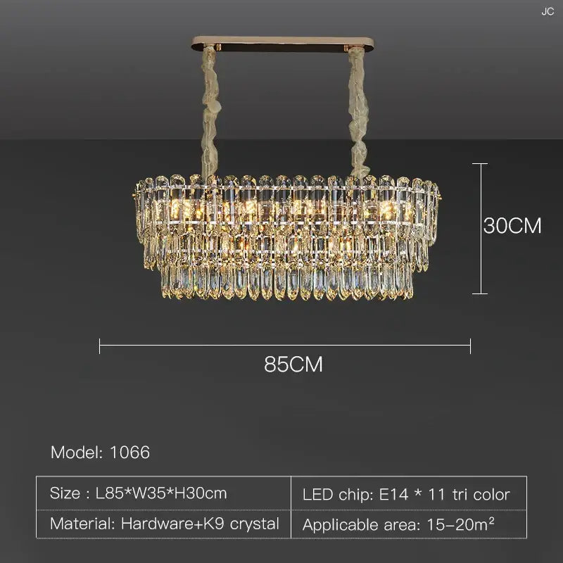 Postmodern clear and gold decorbites crystal chandelier dining room