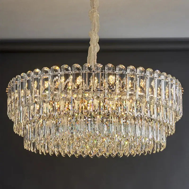 Postmodern clear and gold decorbites crystal chandelier dining room