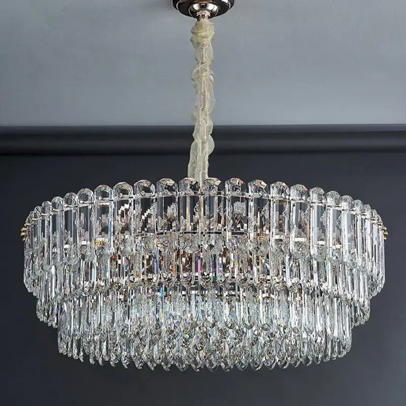 Postmodern clear and gold decorbites crystal chandelier dining room