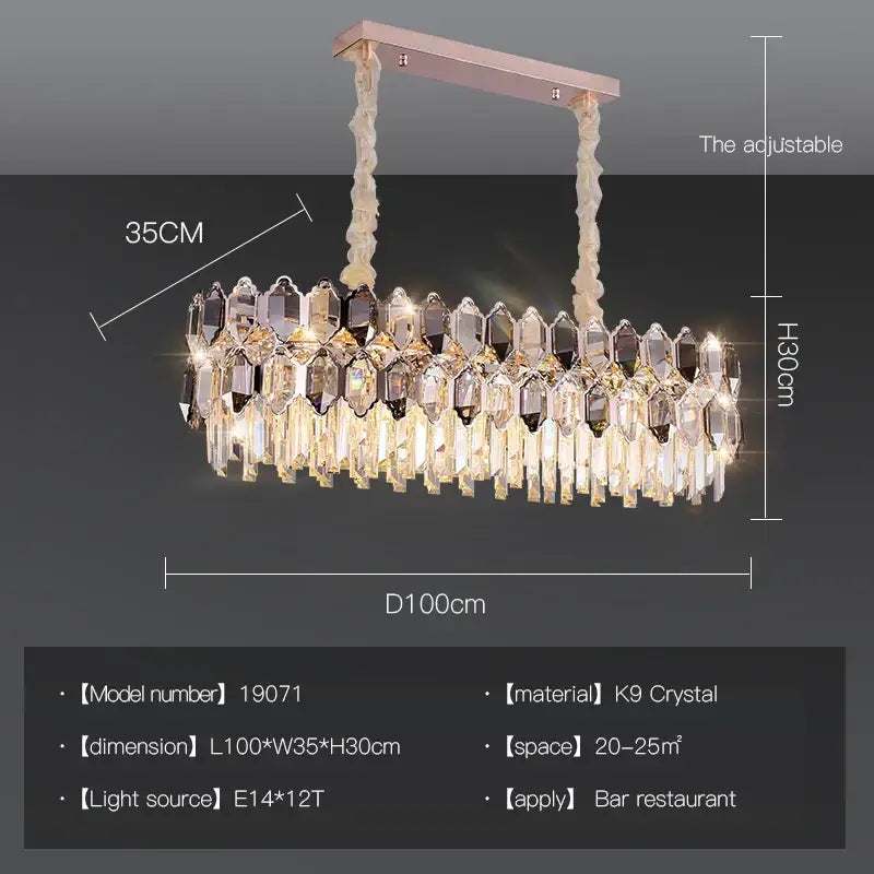 Postmodern clear & dark tiered decorbites crystal chandelier living room