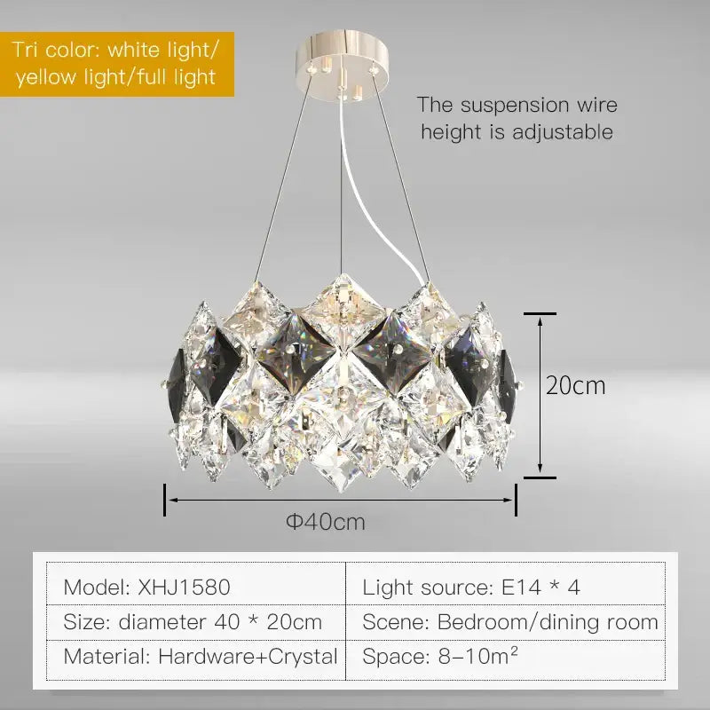 Postmodern clear & smoky decorbites crystal chandelier living room