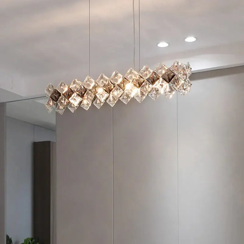 Postmodern clear & smoky decorbites crystal chandelier living room