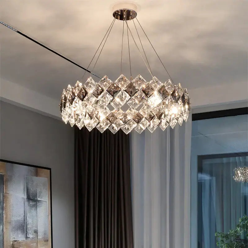 Postmodern clear & smoky decorbites crystal chandelier living room