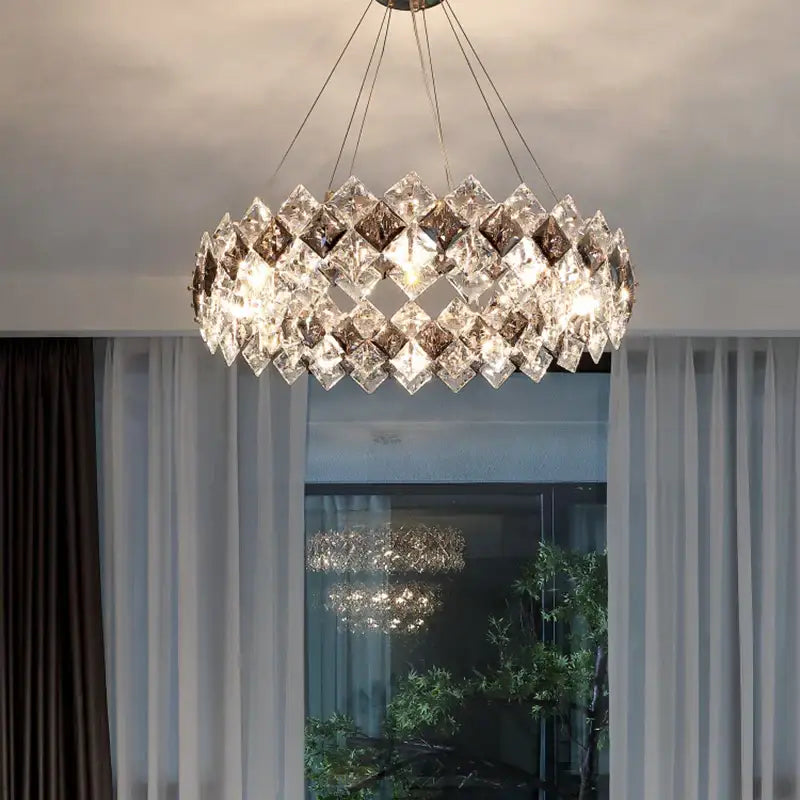 Postmodern clear & smoky decorbites crystal chandelier living room