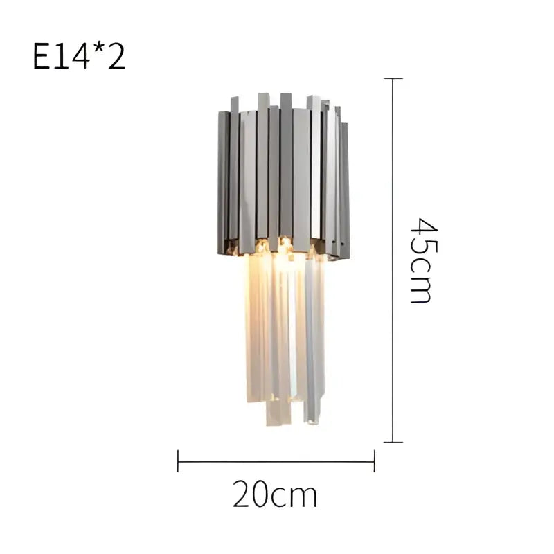 Postmodern crystal golden led wall sconce living room art deco light