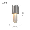 Postmodern crystal golden led wall sconce living room art deco light