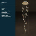 Postmodern crystal stone copper chandelier for staircase lighting