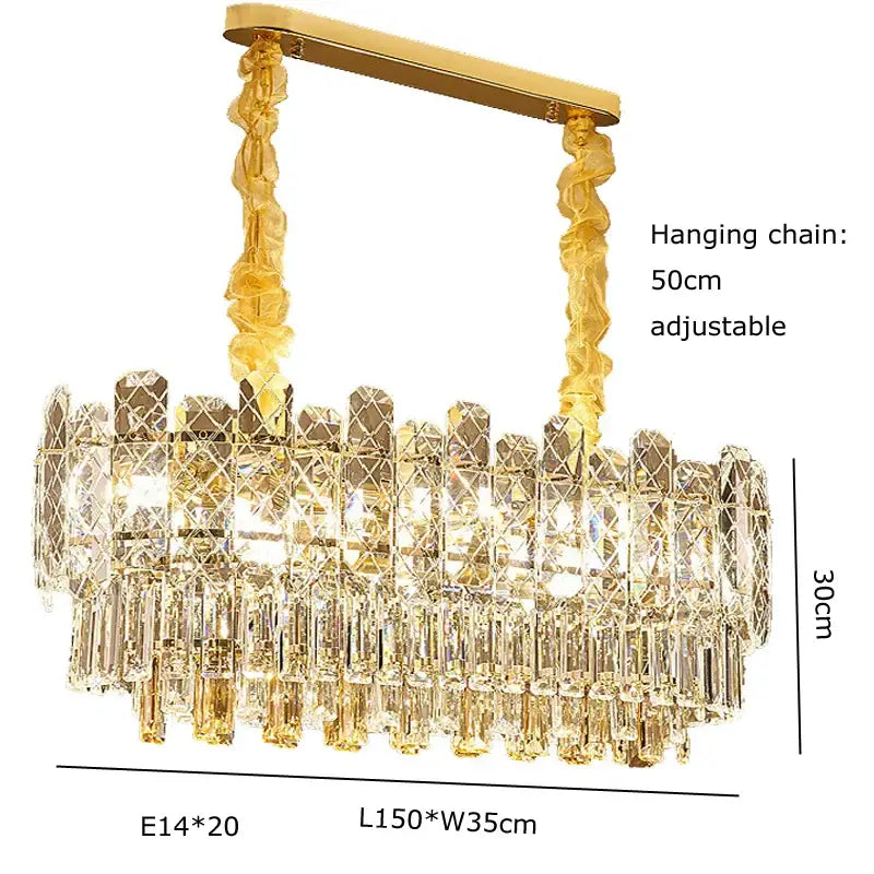 Postmodern decorbites gold lustre chandelier – dining room crystal light