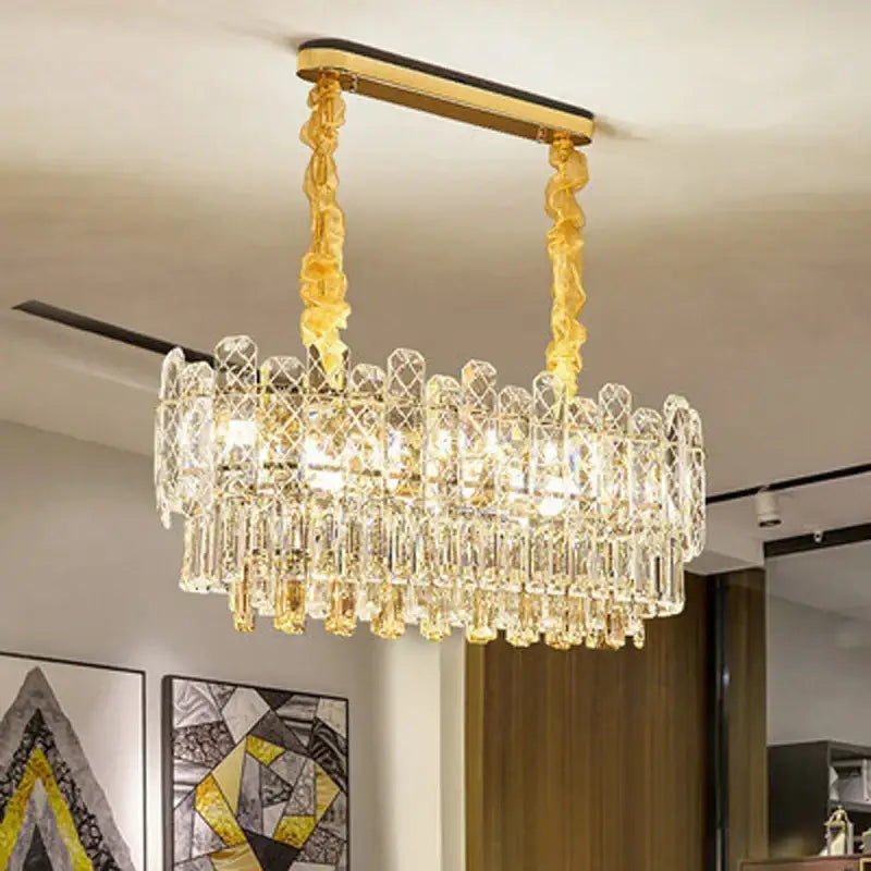 Postmodern decorbites gold lustre chandelier – dining room crystal light