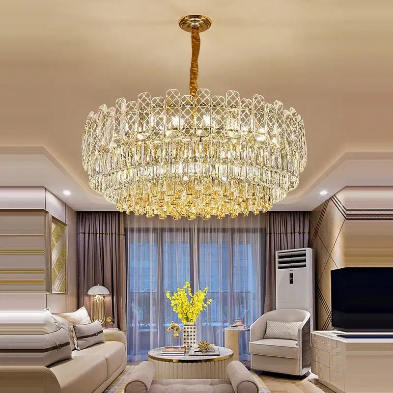 Postmodern decorbites gold lustre chandelier – dining room crystal light