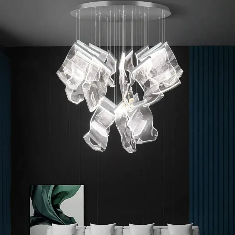 Postmodern decorbites golden love paper chandelier foyer led light
