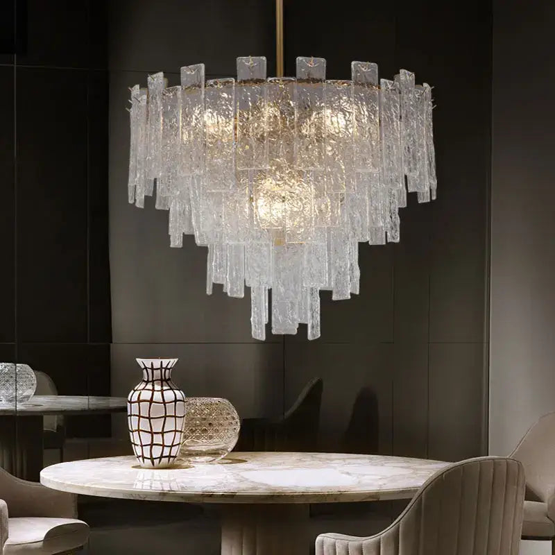 Postmodern frosted glass decorbites crystal chandelier dining room light