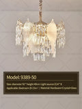 Postmodern gold crystal leaves chandelier for living room