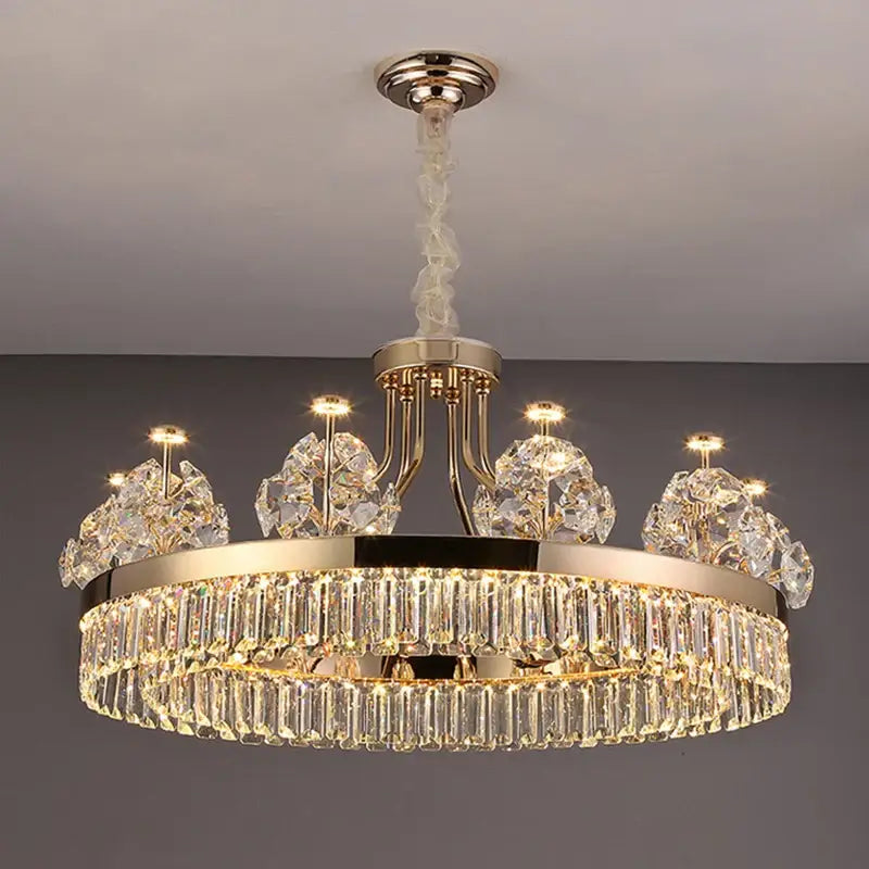 Postmodern gold double layer decorbites crystal chandelier living room