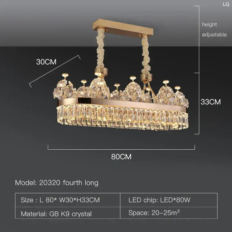 Postmodern gold double layer decorbites crystal chandelier living room