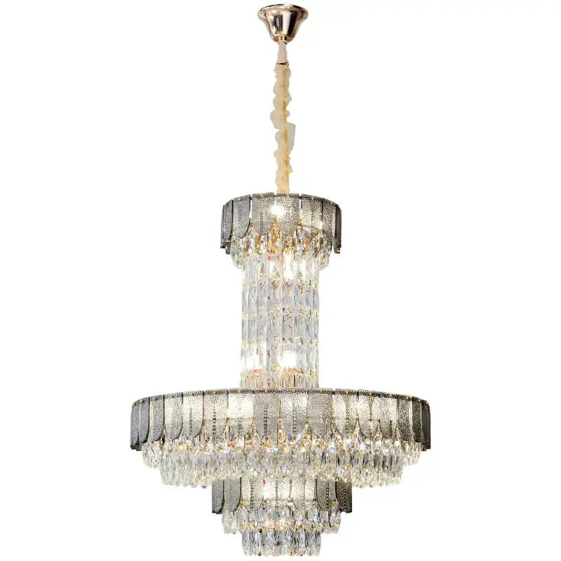 Postmodern multi-layer black decorbites crystal chandelier living room