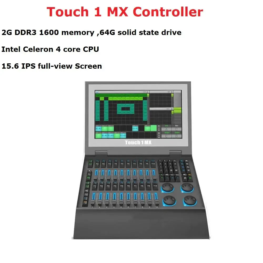 Professional black & blue touchscreen dmx console lighting control