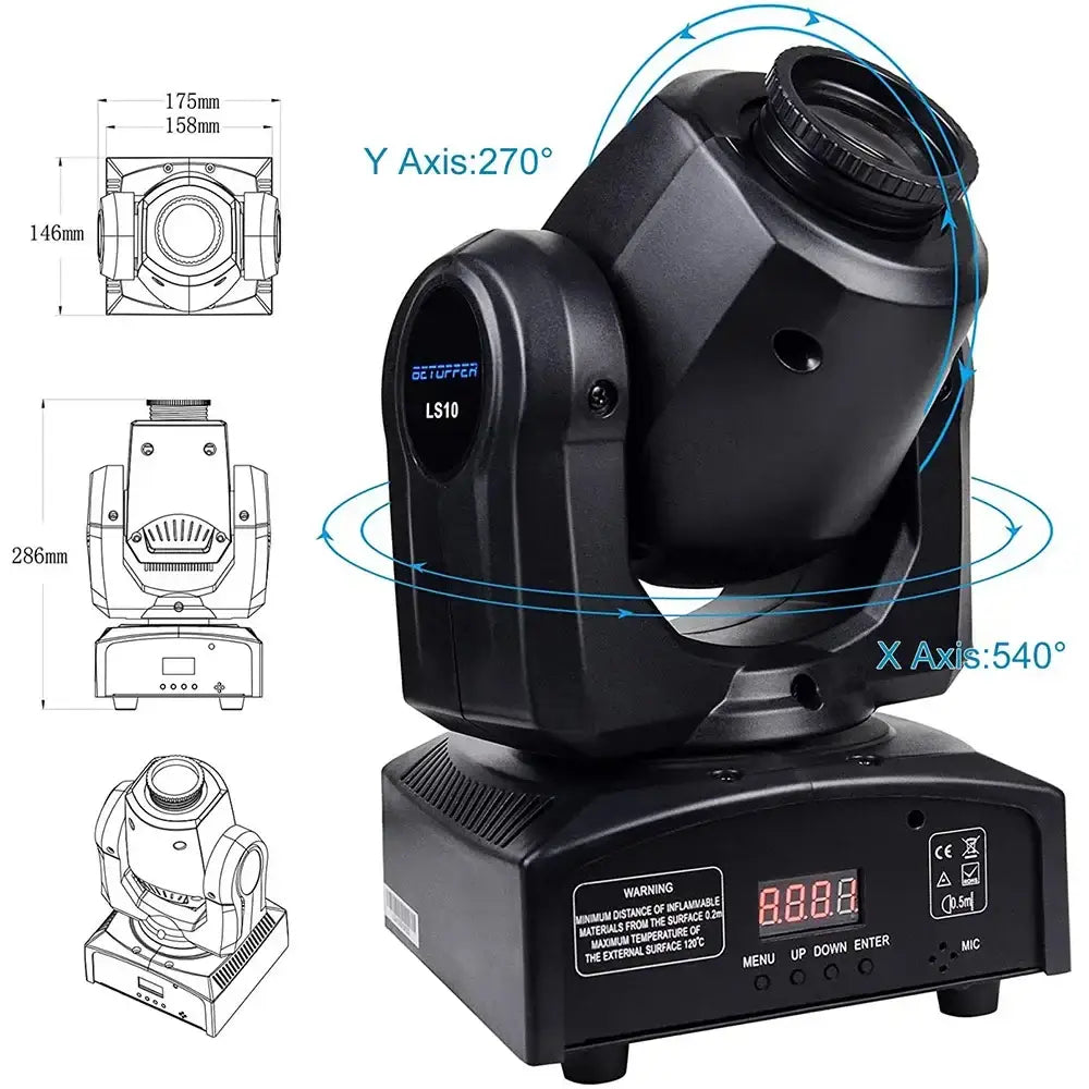 Professional black spot moving head stage light – event room dmx control