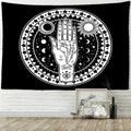 Psychedelic black cat wall hanging bedroom bat wing tapestry