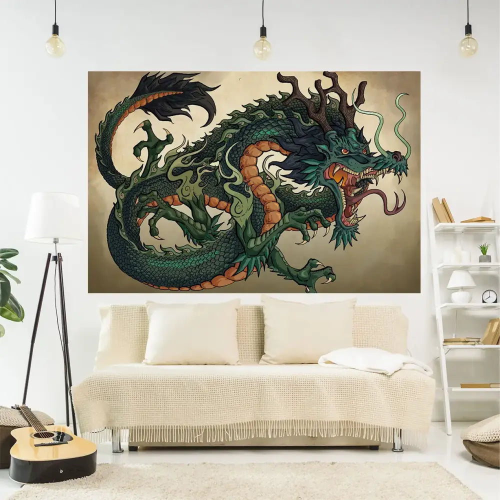 Psychedelic dragon meme tapestry large bedroom wall hanging