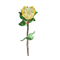 Purple and gold crystal rose figurine living room glass ornament