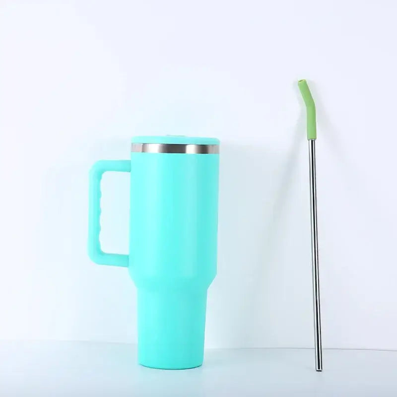 Purple and teal stainless steel sippy cup kitchen travel mug