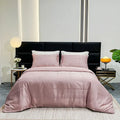 Purple zebra print satin duvet cover set bedroom luxury quilt kit