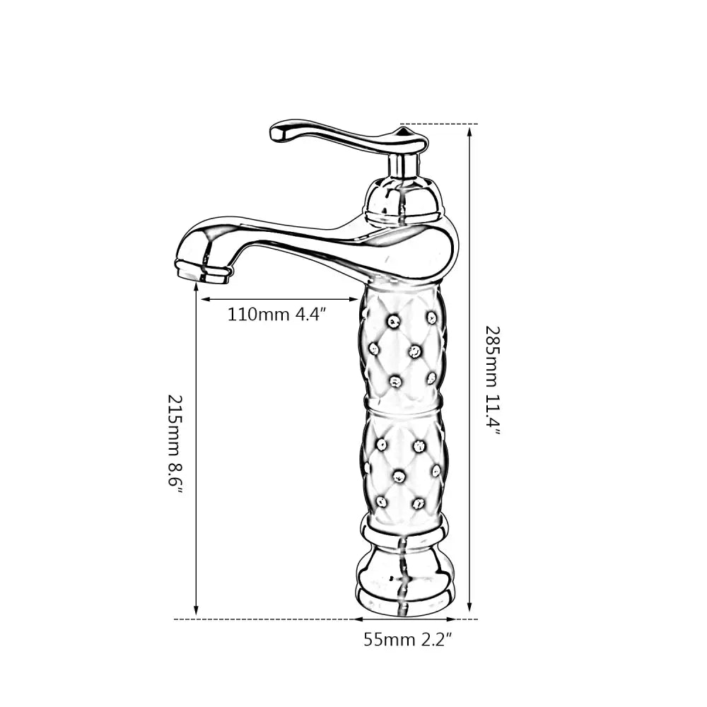Quilted diamond decorbites golden plated bathroom basin faucet