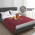 Quilted gray waterproof dog bed cover bedroom non slip pad