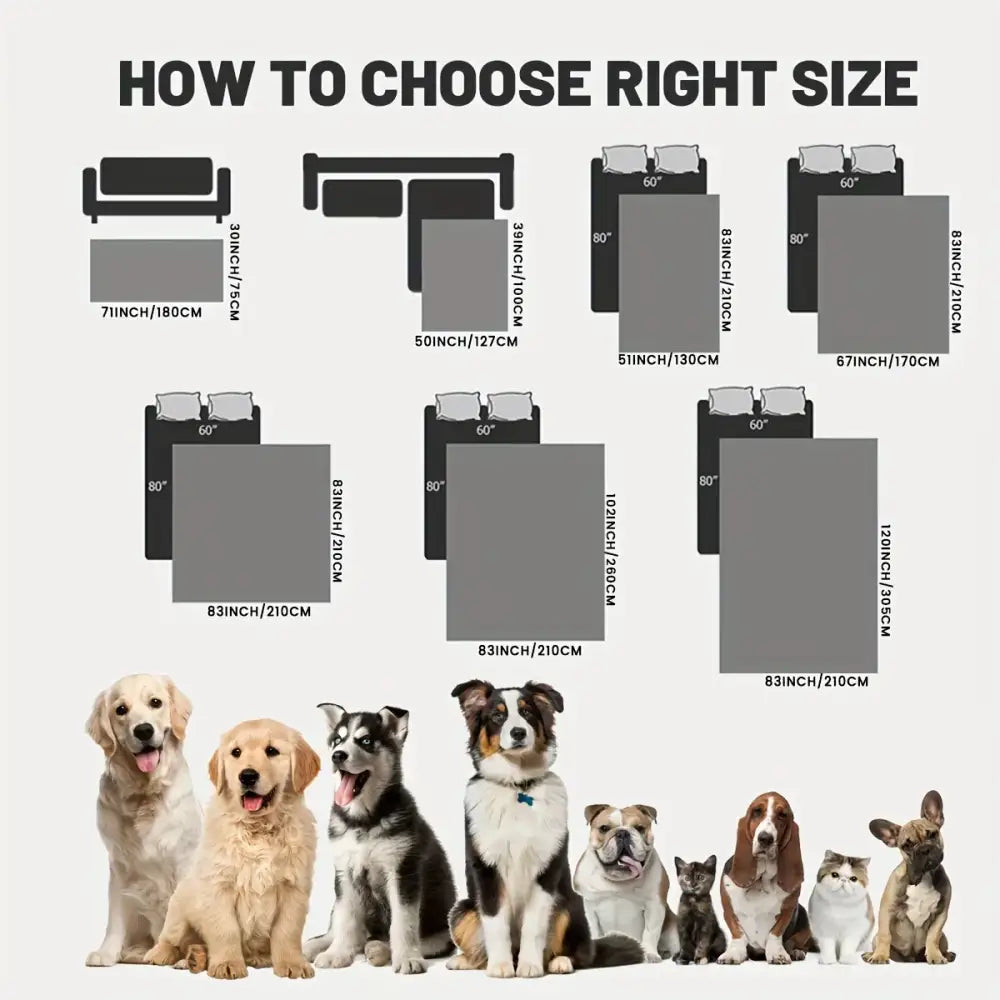 Quilted gray waterproof dog bed cover bedroom non slip pad