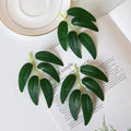 Realistic dark green silk willow leaves wedding and home decor