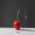 Red and gold strawberry figurine living room home decor
