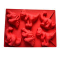 Red dinosaur silicone cake mould kitchen ice cube tray
