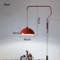 Red enamel dome adjustable pendant light for kitchen island