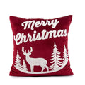 Red velvet embroidered christmas pillow covers living room decor