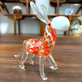 Red white & green swirl glass donkey figurine living room decor