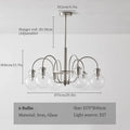 Retro bauhaus brass glass led chandelier for dining room
