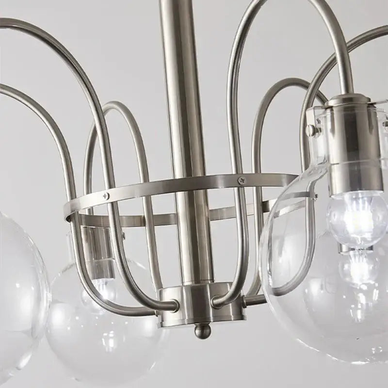 Retro bauhaus brass glass led chandelier for dining room