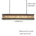 Retro black decorbites crystal rectangle chandelier for dining room