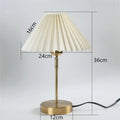 Retro brass and cream adjustable pleated table lamp bedroom light