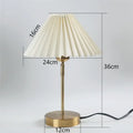 Retro brass and cream adjustable pleated table lamps bedroom light