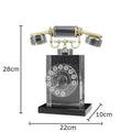 Retro clear crystal telephone sculpture office desk decor