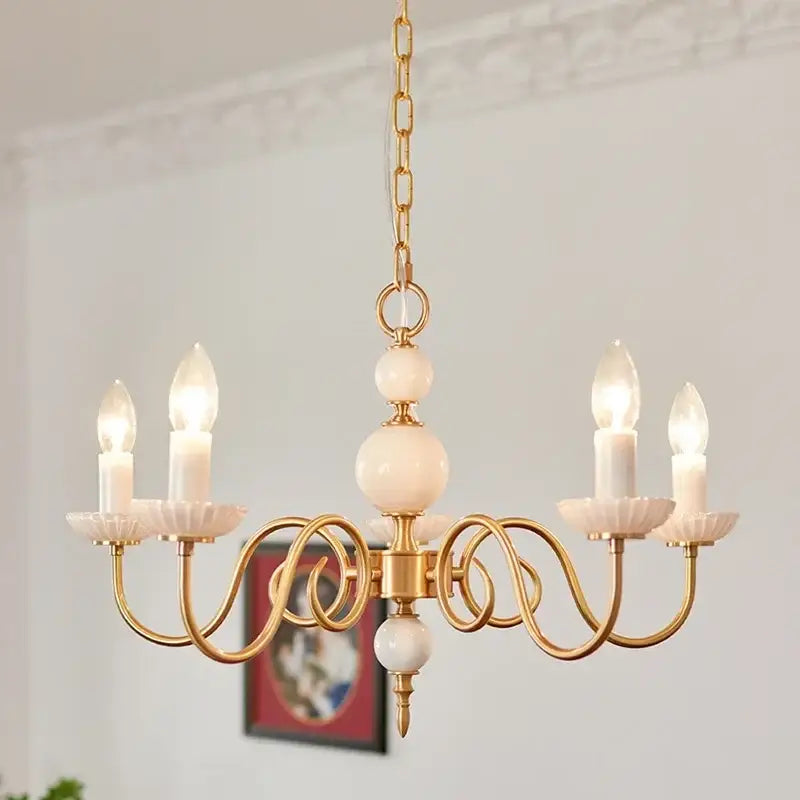 Retro decorbites cream white led chandelier dining room pendant light