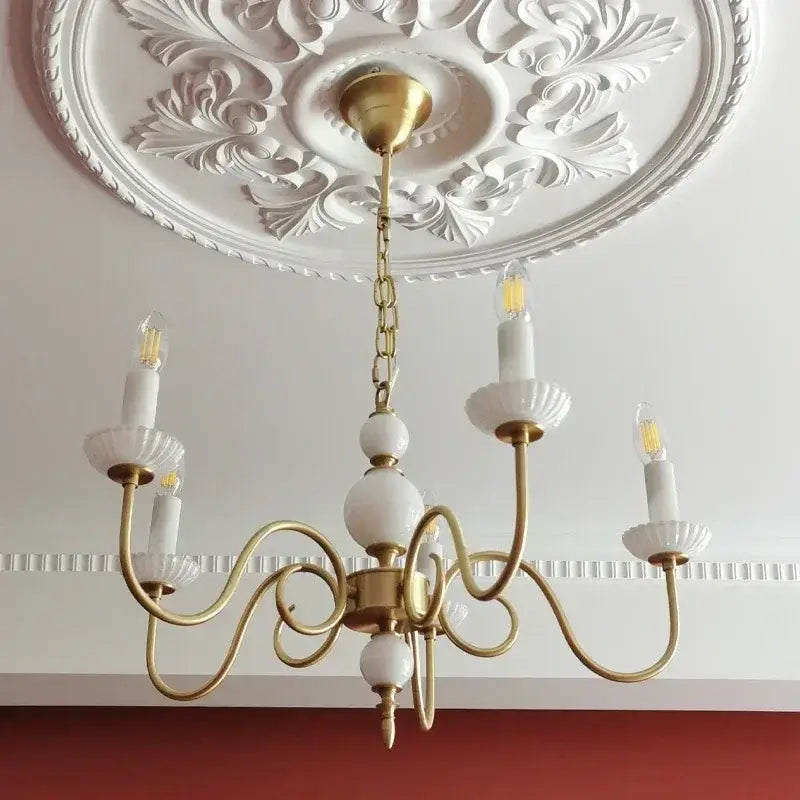 Retro decorbites cream white led chandelier dining room pendant light