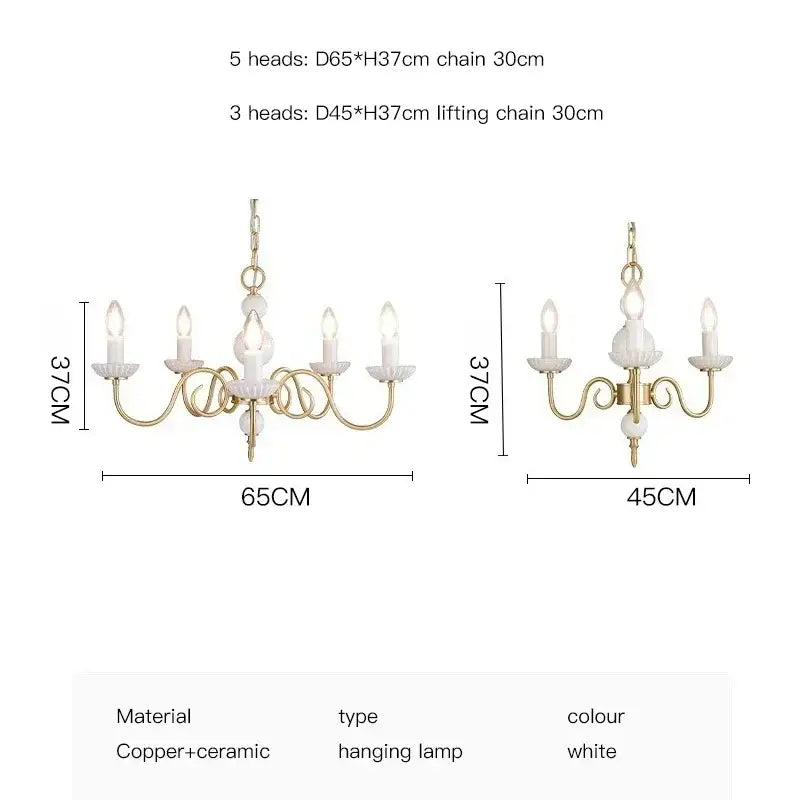 Retro decorbites cream white led chandelier dining room pendant light