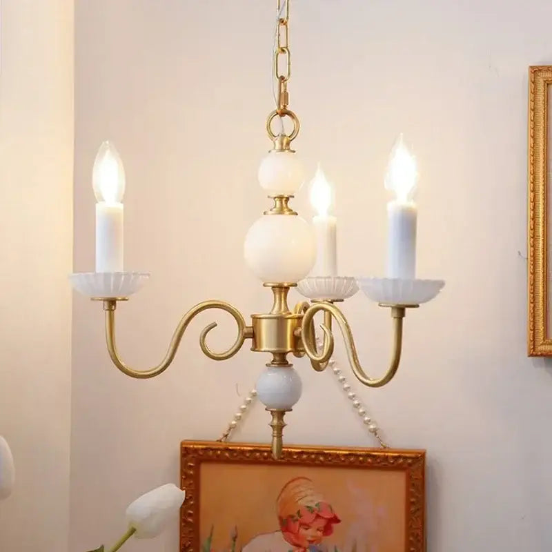 Retro decorbites cream white led chandelier dining room pendant light