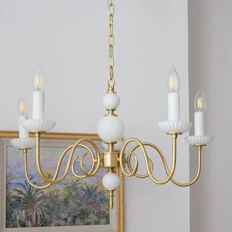 Retro decorbites cream white led chandelier dining room pendant light
