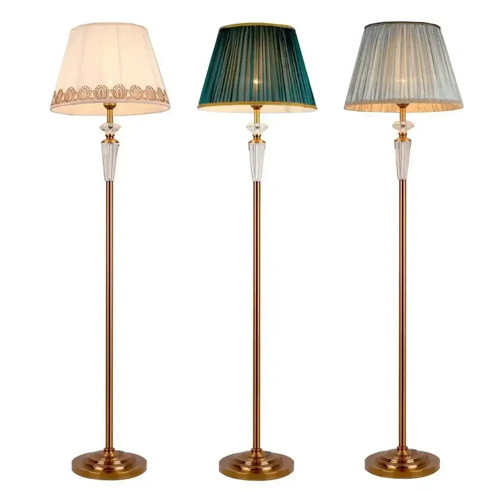 Retro emerald green crystal floor lamp – living room stand light
